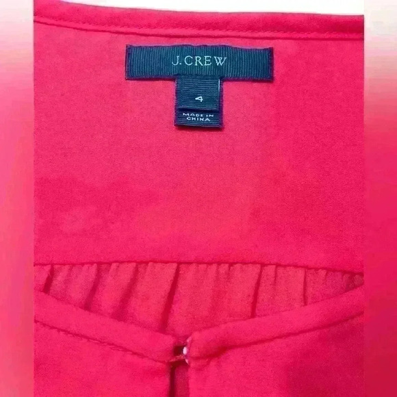J.Crew Womens Top Drapey Keyhole Neckline Button Blouse Sleeveless Red Size 4 - Picture 6 of 7